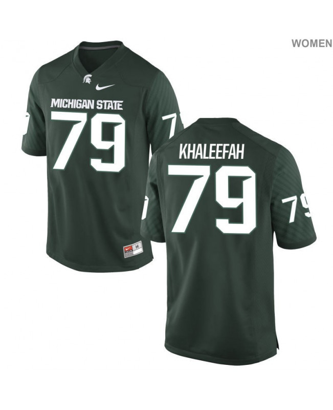 Women's Michigan State Spartans #79 Mustafa Khaleefah NCAA Nike Authentic Green College Stitched Football Jersey AJ41W11LE